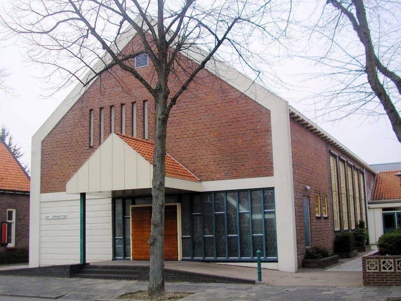 Het voormalige kerkgebouw, dat dienst deed van 1928 tot 2012.